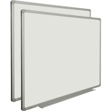 48"W x 36"H Magnetic Whiteboard Steel Surface with Aluminum Frame 2/Pk
