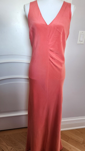 BLOOMINGDALES 100% SILK LINED MAXI DRESS SLEEVELESS ORANGE SIZE 10 - 第 1/12 張圖片