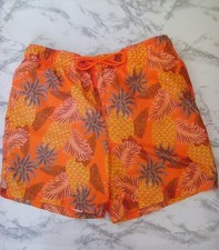 Men's George Orange Swim Trunks M:32-34 Pineapple Mesh Lined Pockets 1f
