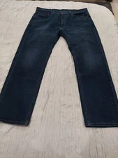 LEVI'S 505 JEANS Dark Blue Denim Pants Regular Fit Straight Leg Men's W38 X L30
