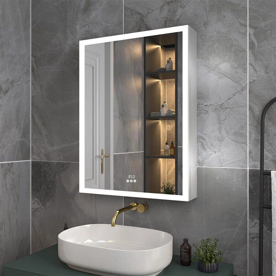 Spiegelschrank Bad LED Beleuchtet Medizinschrank Anti Nebel Bluetooth 3 Licht DE - Bild 2 von 4