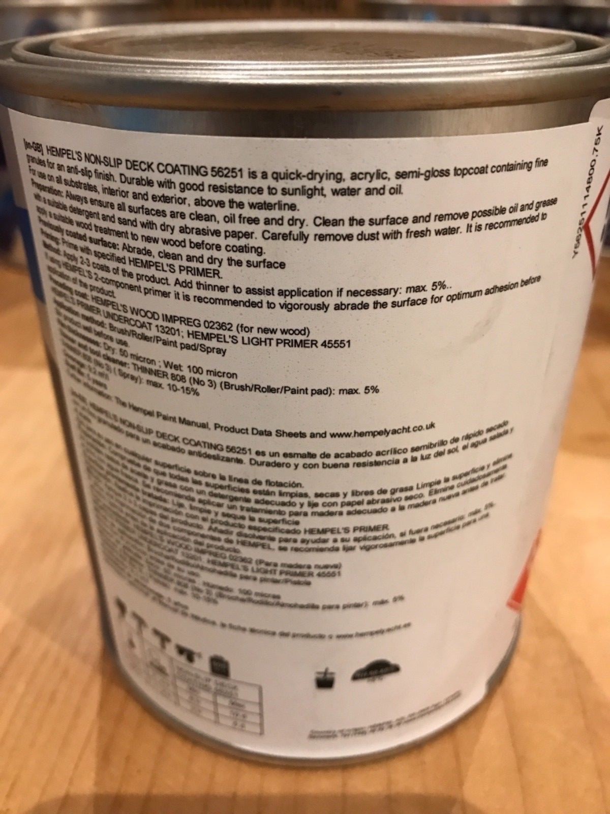 HEMPEL NONSLIP DECK COATING 750ML MARINE BOAT YACHT PAINT Mid grey