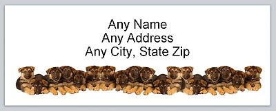 Personalized address labels German Shepherd puppies (AC 773)