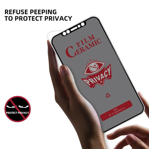 3Pcs Privacy Anti-Spy Ceramic Tempered Glass Protector Film For iPhone 13/ProMax - Picture 10 of 11