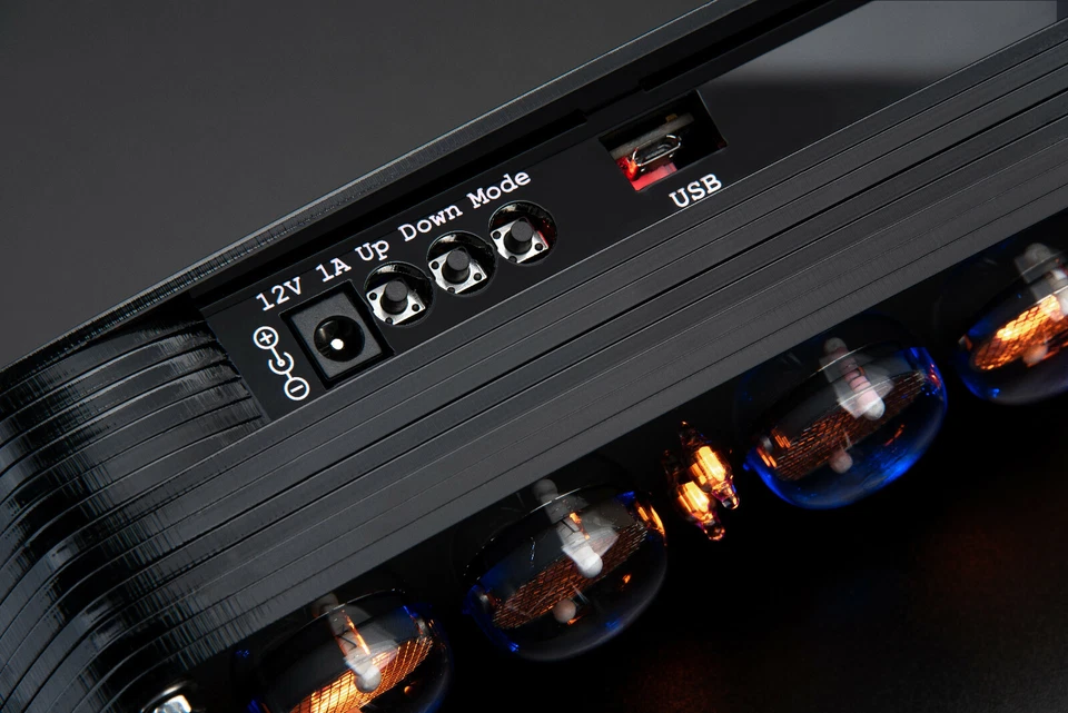 IN-4 Nixie Tubes Clock in Stylish Black Acrylic Case with Sockets 12/24H Temp FC - Image 3 of 4