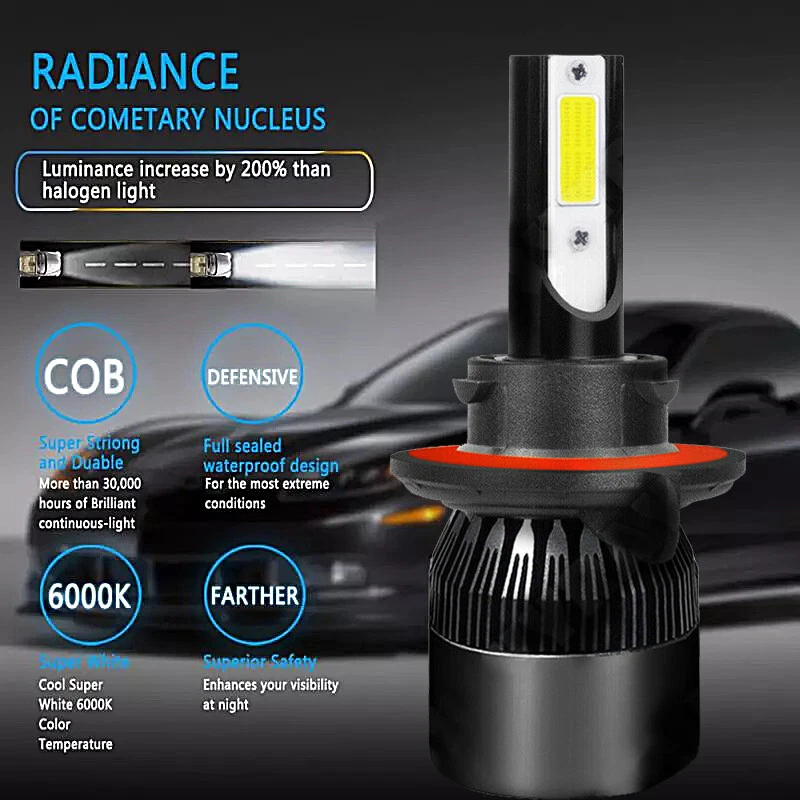 PARA Dodge Neon 2005 8000K Faro LED Alto/Bajo + Luz Antiniebla 4 Bombillas Combo Kit Foto 3 de 4