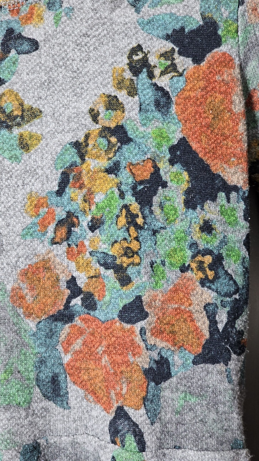 Fairycore Mon-Sun Dress Women's Size S Gray Floral Lace Sweatshirt L/S Comfy