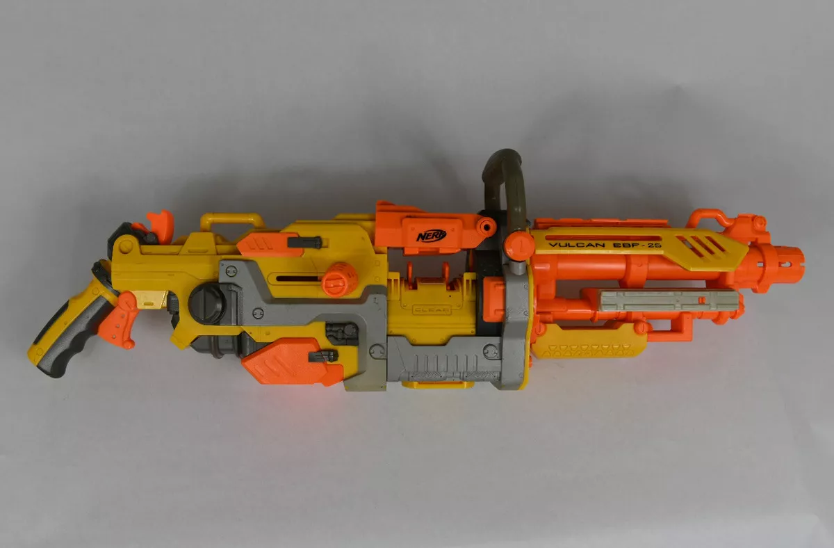 Nerf N-Strike Vulcan EBF-25 Rapid Fire Full Auto Dart Blaster 2009 BARELY  USED