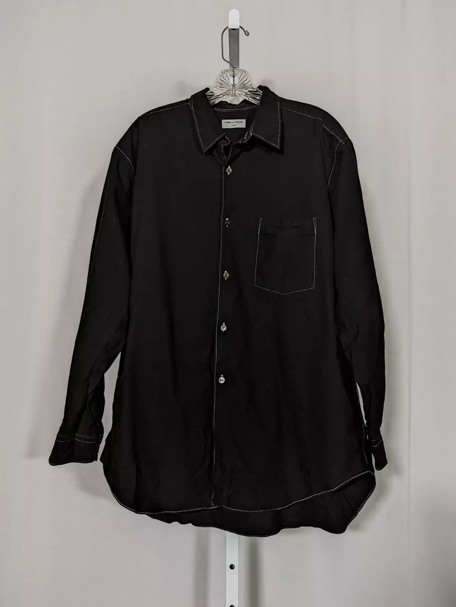 Comme des Garcons Homme Plus AD 1998 Black Contrast Stitch Work Shirt Japan