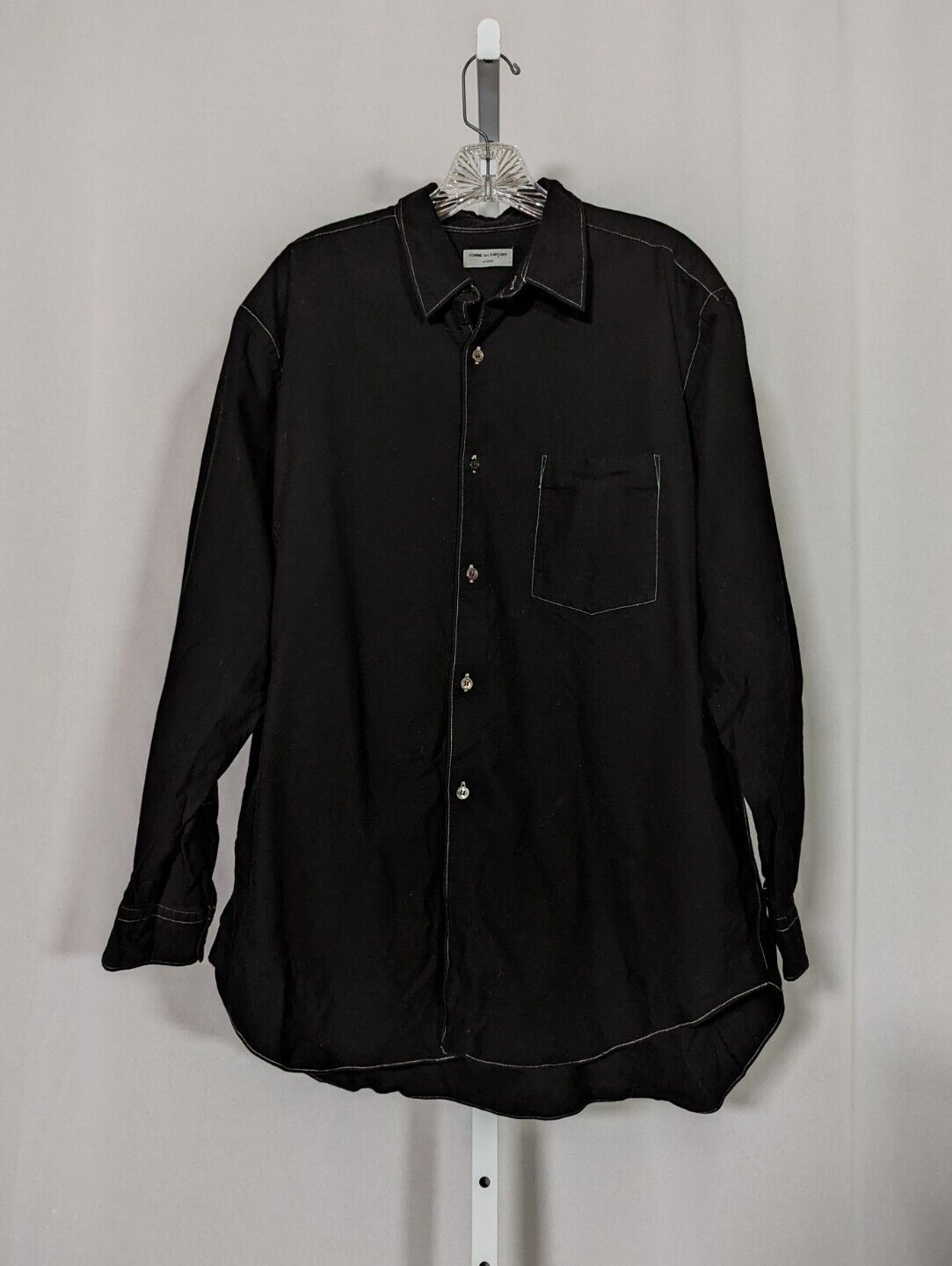 Comme des Garcons Homme Plus AD 1998 Black Contrast Stitch Work Shirt Japan