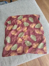 Vintage Cejon Square Leaf Scarf Base Color MAROON BROWN GOLD GREEN DESIGNER