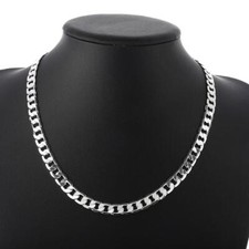 New 925 Sterling Silver 8mm Wide 16 24 Inches Cuban Curb Link Chain Men Necklace