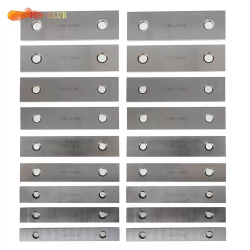 Parallel Set 9 Pair 1/4 inch Thick 6 inch Long 0.0002 inch Precision