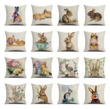 Federa cuscino rustica pasquale coniglio fiore lancio ghirlanda coniglietto copricuscino primavera