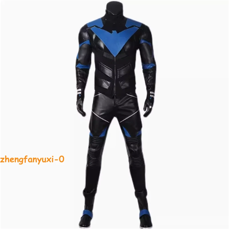 Batman: Gotham Knight Nightwing Cosplay Battle Costume Outfit Men Halloween Suit - Image 4 of 4
