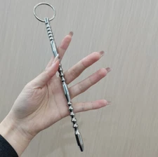 210mm Penis Plug Stainless Steel Urethral Sounding Beads Dilator Solid Rod Toy