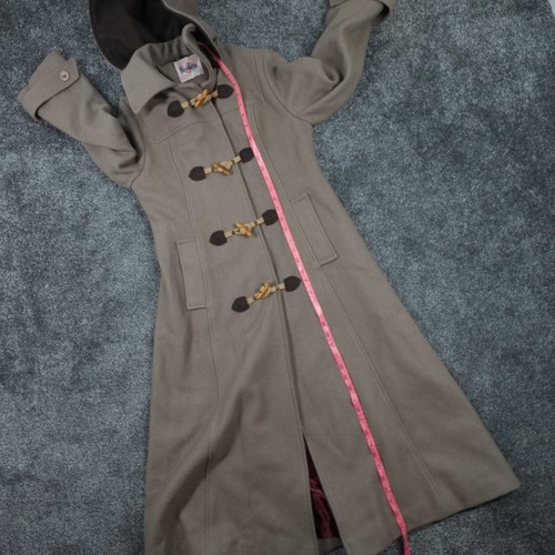 Vintage Duffle Coat Jacket Nicolette Wool Hooded Long Overcoat Union Made - Picture 10 of 16
