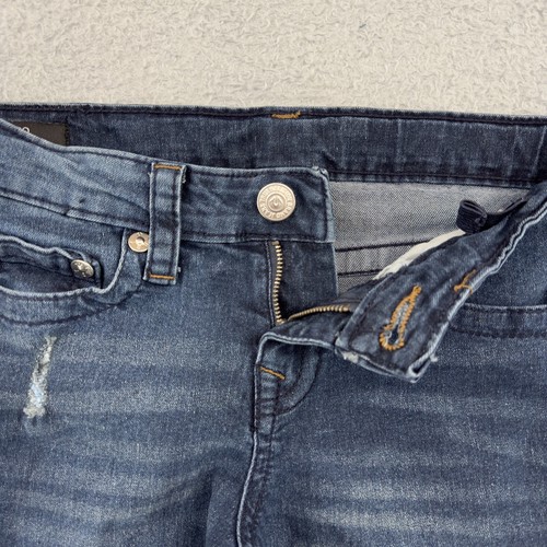 True Religion Boys Geno Jeans Size 10 Blue Relaxed Slim Dark Wash Stretch Denim - Picture 3 of 9