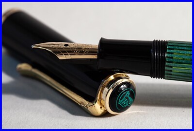1954 PELIKAN 400 Piston Filler in GREEN STRIPED GOLD with MEDIUM