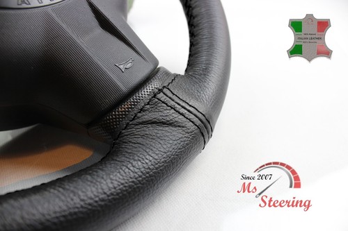 FOR AUSTIN MINI CLUBMAN 1275 15'' - BLACK LEATHER STEERING WHEEL COVER, BLACK 2 - Picture 3 of 12