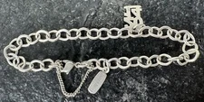 James Avery 925  Forged Link Charm Bracelet W/ Stacked 2014 Charm 10.2 Grams ~7”