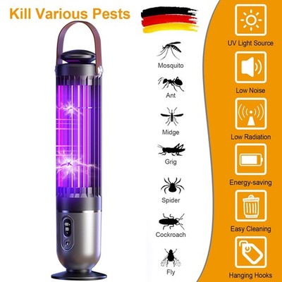 Moskito Killer UV Insektenvernichter Elektrisch LED Lampe Mückenfalle Licht AKKU
