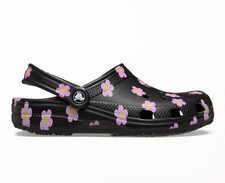Crocs Classic Flower Clog Black