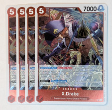4x X.Drake OP14-016 The Azure Sea's Seven Foil - Full Playset NM
