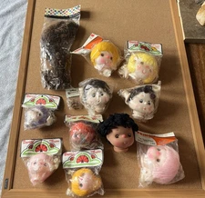 Lot 12 VTG Darice / Primo Doll Making Craft Supplies Heads Face Hands Hair Bear 