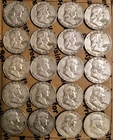 TWENTY 1953-1963 Ben Franklin Half Dollars 90% Silver Denver mint