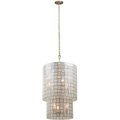 Kalco Lighting 505850OL Roxy Foyer Pendant Oxidized Gold Leaf