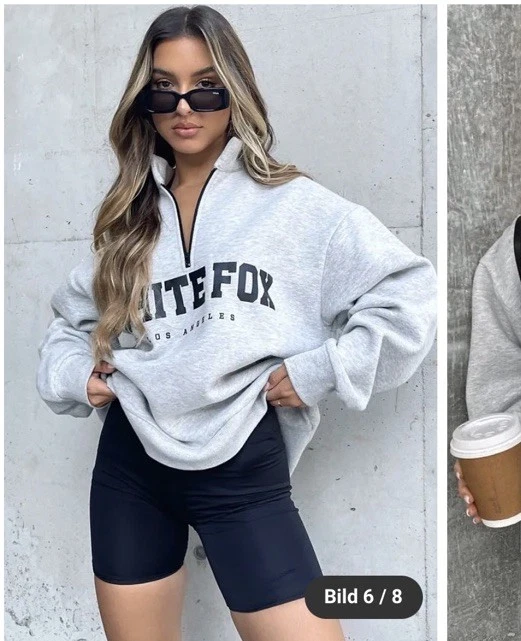 Mega Kuschelige Sweatshirt Reißverschluss Damen Gr XL Farbe Grau neu Mit Etikett - Bild 3 von 4