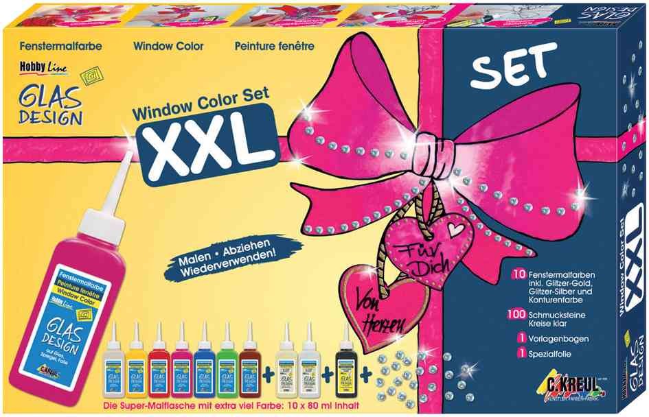 KREUL Peinture fenêtre Hobby Line kit XXL pour décoration de vitres de Noël et anniversaires