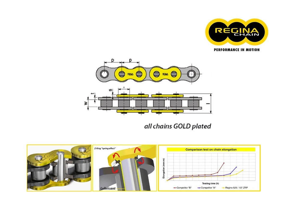 CATENA REGINA 135ZRT PASSO 520 PARA SUZUKI SV 650 ABS / X 16+ Foto 2 de 2