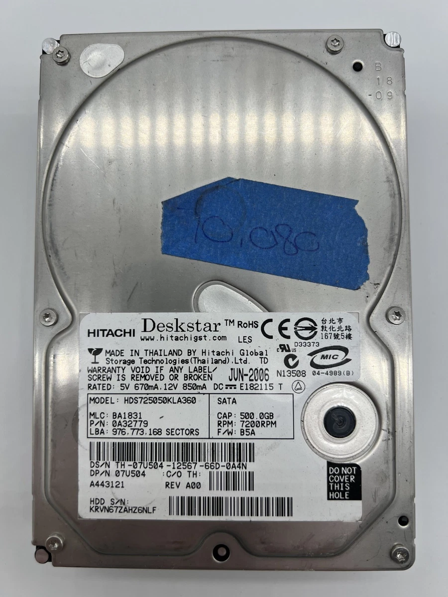 Hitachi 500GB Computer Internal Hard Disk Drives for Sale - eBay
