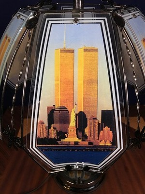 Vtg 90s Twin Towers WTC NYC Touch Lamp OK Lighting Brass Finish
