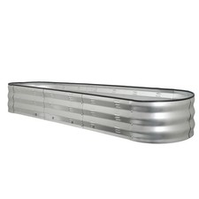 Woodside Galvanised Steel Raised Garden Planter Bed Kit for Flowers/Vegetables