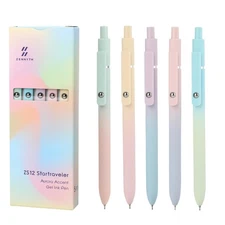 Ddaowanx Gel Pens, 5 Pcs 0.7mm Quick Dry Black Ink Pens Fine Point Smooth Wri...