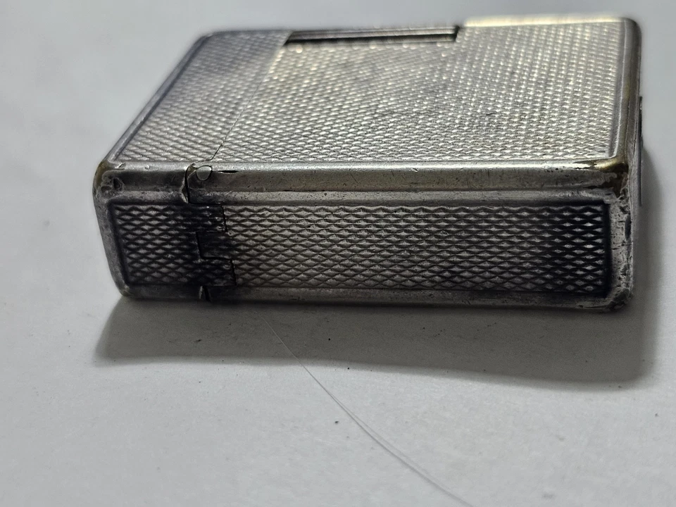 Ancien Vintage Briquet ST Dupont Plaqué Argent À Rechargé ! Manque La Pierre !  - Photo 2/4