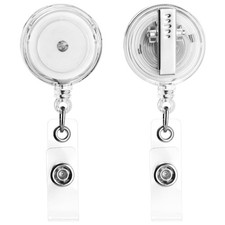 2 Pack Retractable ID Badge Reels with Swivel Alligator Clip for Office Nurses
