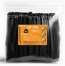 4 Inch Black Cable Tie Zip Ties Nylon Plastic 4inch Black, 