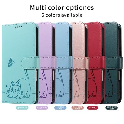 Cat Butterfly Wallet Cover Case for Honor 600 300 400 500 Magic 8 5 6 X7D X9D