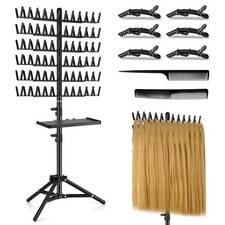 Braiding Rack 144 Pegs Height Adjustable Hair Extension Stand Tray 2-Side