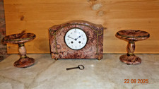 GARNITURE DE CHEMINEE PENDULE ET CASSOLETTES ART DECO