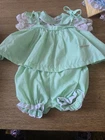 Vintage Cabbage Patch Kid 1980s coleco green shoulder tie dress outfit