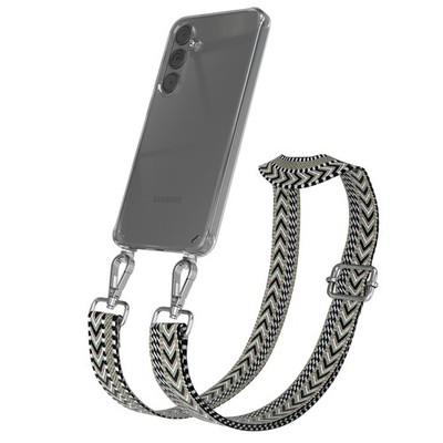 Handykette für Samsung Galaxy S24 Plus Schnur Hülle Band Grün Schwarz Silber