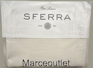 Sferra Giotto 734 Long Staple Cotton Sateen QUEEN Flat Sheet & Cases Set Bone
