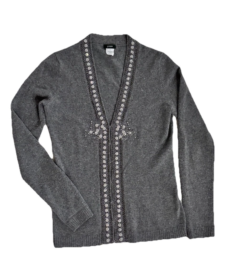 Cardigan J.CREW Gris - Taille M, 100% Coton, Occasion En Très Bon état