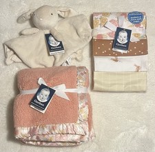 Gerber Baby Blanket  Lovey Bundle 6 pcs Peach/White/Brwn/Yellow NEW See Below 