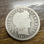 1913 Barber Liberty Head Dime 90% silver Actual coin